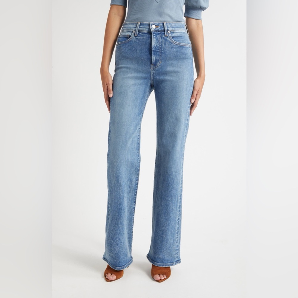 Veronica Beard Crosbie High Rise Wide Legs in Ripple Haze